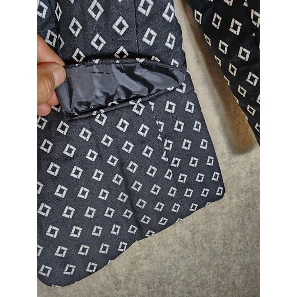 VINCE CAMUTO Women's Black White Diamond Print Blazer Jacket SZ 4 - Picture 9 of 9